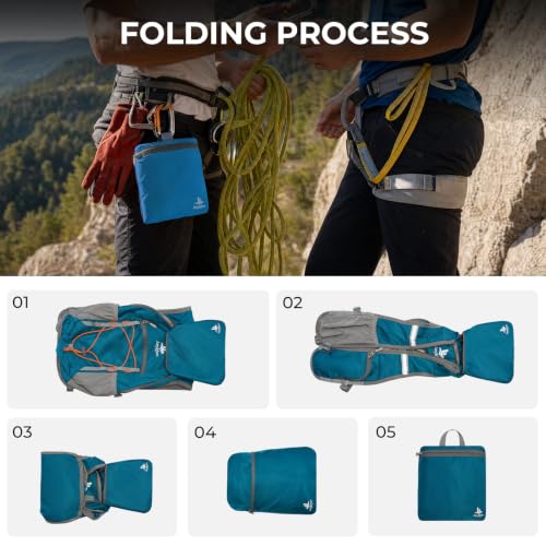 14L Small Hiking Backpack, Packable Travel Daypack for Men Women - color: Lake Blue