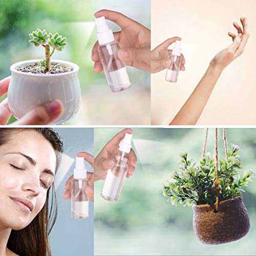 Exptolii Spray Bottle, 1oz/30ml Small Plastic Fine Mist Spray Bottles, Mini Empty Travel Bottles with Funnels and Labels 6 Pack