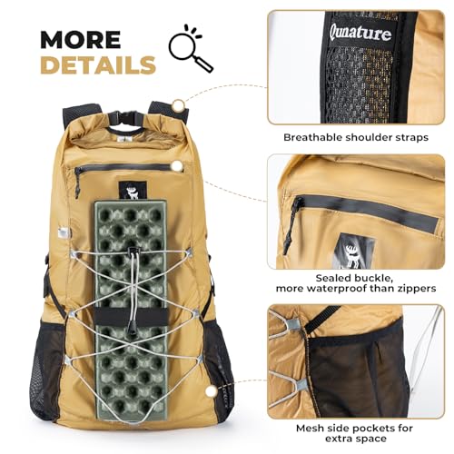 Lightweight Hiking Backpack 20L, Waterproof Foldable Packable Backpack for Travel Camping Daypack for Men Women - color: Black
