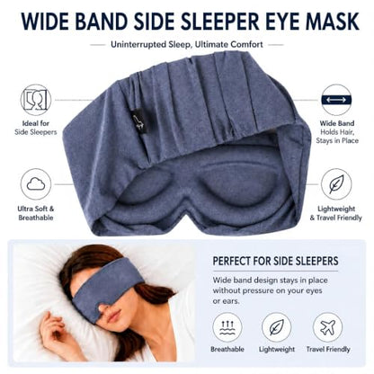 ALASKA BEAR Sleep Eye Mask for Back and Side Sleepers, Women Men, Blue - color: A4 Heather Blue