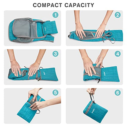 G4Free 10L/15L Hiking Backpack Lightweight Packable Hiking Daypack Small Travel Outdoor Foldable Shoulder Bag - color: Teal Blue, size: 15L