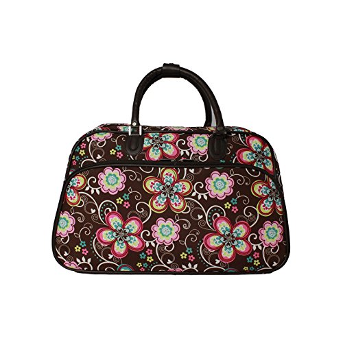 World Traveler Prints 21-Inch Carry-On Shoulder Duffel Bag - Brown Daisy - color: Brown Daisy