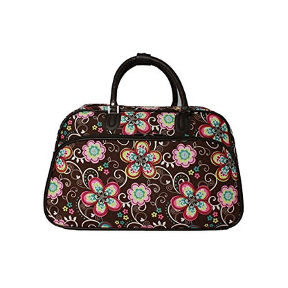 World Traveler Prints 21-Inch Carry-On Shoulder Duffel Bag - Brown Daisy - color: Brown Daisy
