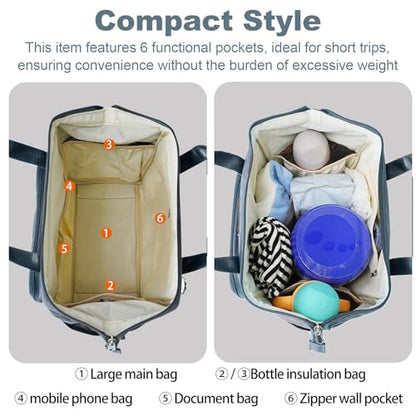 FHELAD HELAD Small Diaper Bag Backpack, 4 in 1 Mini Baby Bag for Short Trip - color: Dark Gray