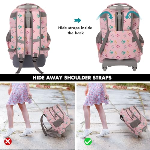 Tilami Rolling Backpack for Boys and Girls,Cool alpaca - color: Cool Alpaca