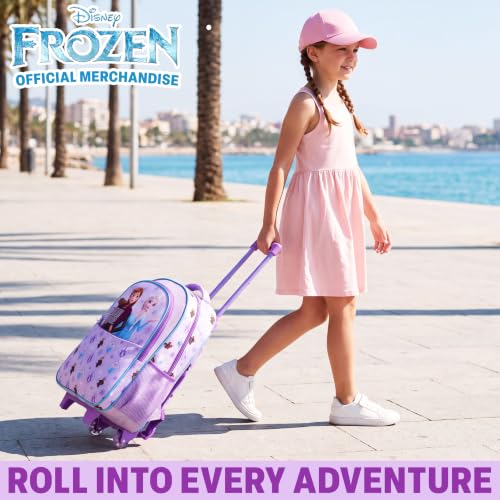 Get Trend Disney Frozen Girls 2-in-1 Rolling Luggage Bag with Wheels - color: Lilac Frozen