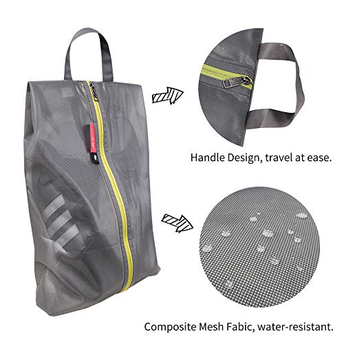 pack all Plus-Sized Shoe Bag for Travel, Water-Resistant Shoe Pouch - color: Plus-Grey, style: 2 Pack