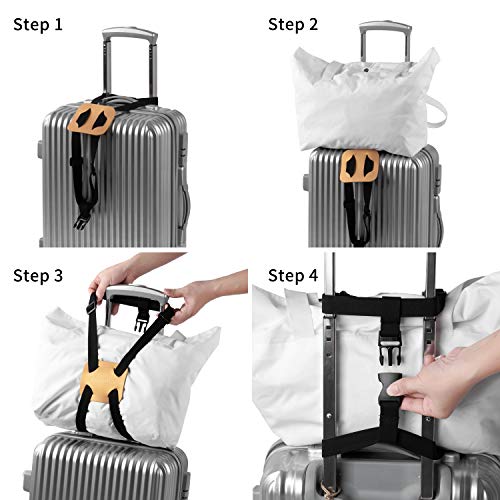 Luggage Straps Bag Bungees for Add a Bag Easy to Travel Suitcase Elastic Strap Belt (Black Luggage strap-1PCS) - color: Black luggage strap
