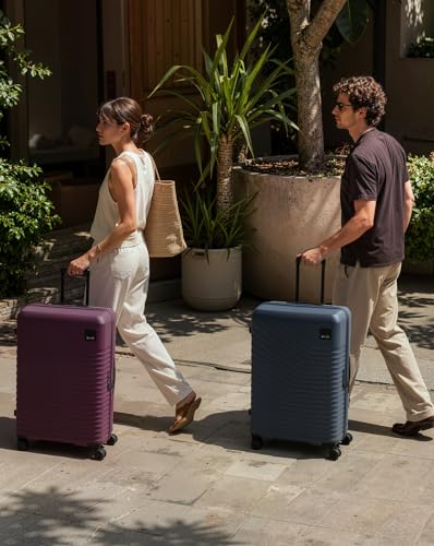 Coolife Luggage, Lightweight PC Hardside Suitcase, Checked-Large 28-Inch - color: Dark Purple, size: Checked-Large 28-Inch