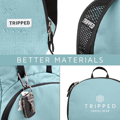 TRIPPED Travel Gear 35L Packable Travel Backpack for All-Day Comfort - color: Teal