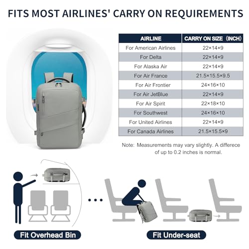 Travel Backpack,Expandable Carry on Daypack Personal Item Bag - color: Gray