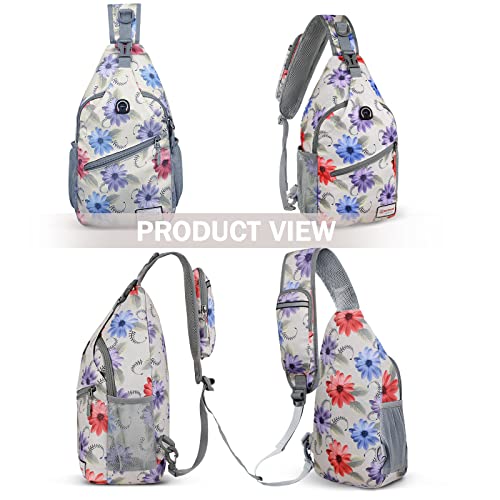ZOMAKE Sling Bag,Small Crossbody Sling Backpack Shoulder Daypack for Travel - color: Chrysanthemum, size: 8L