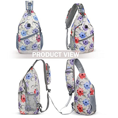 ZOMAKE Sling Bag,Small Crossbody Sling Backpack Shoulder Daypack for Travel - color: Chrysanthemum, size: 8L