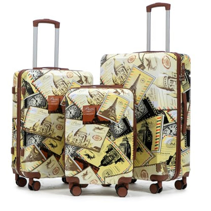 Luggage Hard-shell with 360° Spinner Wheels, Gradient Color Suitcase with Combination Lock, Lightweight - color: Coffee, size: 3-Piece Set(20''&24''&28'')