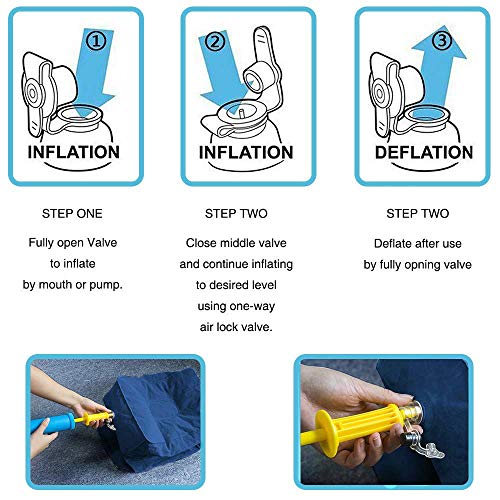Inflatable Foot Rest Pillow Airplane Travel Kids Blue (2 Pack) - color: Blue 2