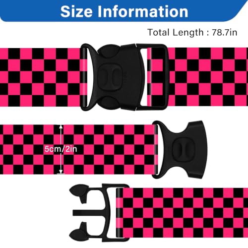 Luggage Straps for Suitcases, Travel Adjustable Belt with Quick Release Buckle, Heavy Duty Nylon Bag Packing Strap, Unique Bright Identifiers Business Travel Accessories (2 Pack) - Black Red - color: Black Red