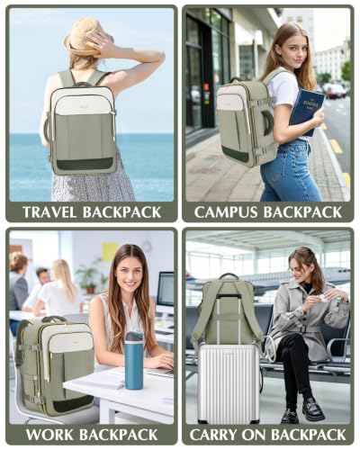 ZOMFELT Personal Item Travel Bag 18x14x8 Expandable 40L-45L Travel Backpack