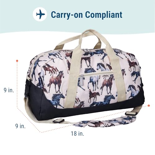 Wildkin Overnighter Duffel Bag for Kids, Horse Dreams - color: Horse Dreams