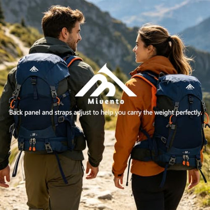 Hiking Backpack for Women Men,30+5L Waterproof Camping Backpacking Backpack - color: Blue