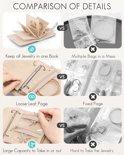 VLANDO Small Travel Jewelry Case with Velvet Clear Pouches,Silver - color: Silver Crocodile