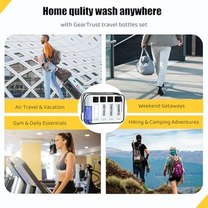 GearTrust TSA Travel Size Bottles for Toiletries, Shampoo Travel Bottles - color: White