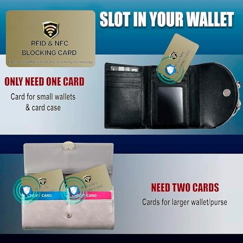 SaiTech IT 5 Pack RFID Blocking Card for Credit Debit ID Card, Golden - color: Golden