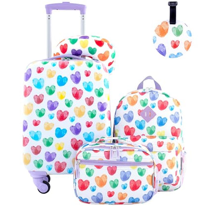 Travelers Club 5 Piece Kids' Luggage Set, Thumbprint Heart - color: Thumbprint Heart