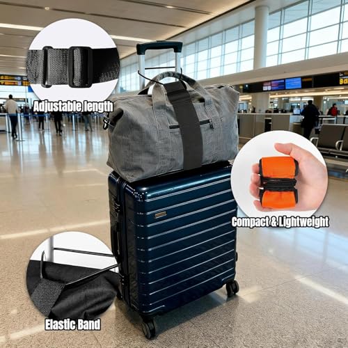 Luggage Straps for Suitcases，Multi-Use Strong Adjustable Luggage Connector Straps, Durable, Waterproof, Bungee Straps，Travel Suitcase Essential Travel Essentials (Black 4PCS) - color: 4Pcs Black