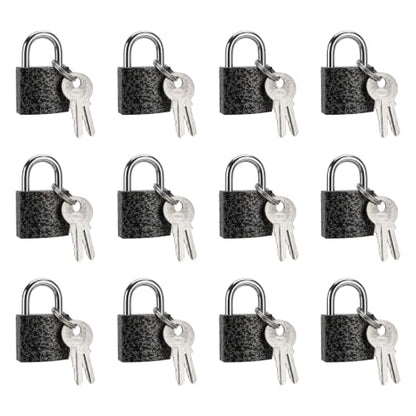 12 Pcs Mini Suitcase Locks with Different Keys Small Keyed Padlocks（Black） - color: Black, size: 20MM-12PCS