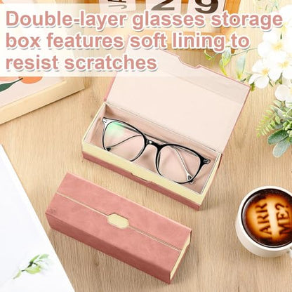 Flutesan 2 in 1 Daily Contact Lens and Glasses Organizer Case, Pink - color: Pink