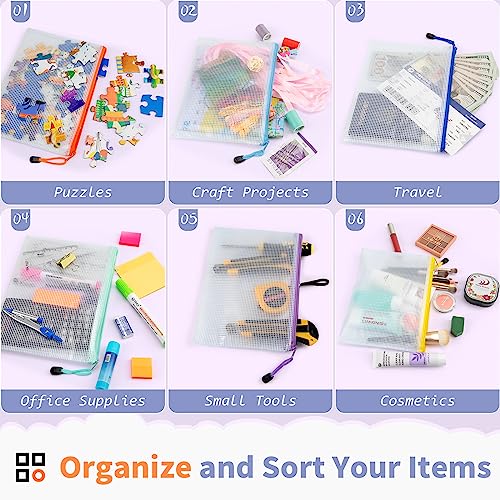 Umriox 24 Pack A5 Black Mesh Zipper Pouches, Office Document Storage Bags - style: Black 24pcs, A5