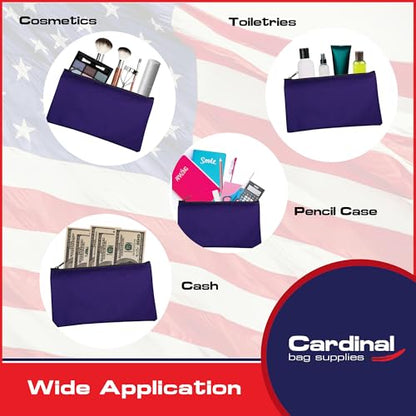 Cloth Zipper Pouch 2-Pack, Purple, 11 x 6 inches - color: Purple