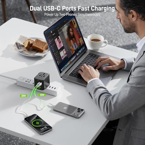 Epicka Pulse Duo 45W Universal Travel Adapter PD/QC 3.0, 2AC/2USB-C/2USB-A - style: Pulse Duo 45W Black