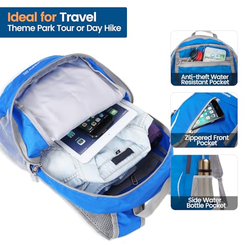 ZOMAKE Lightweight Packable Backpack 25L, Foldable Hiking Daypack - color: Dark Blue