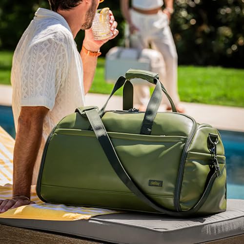 Halfday Convertible 2-in-1 Vegan Leather Premium Garment Duffel 45L, Leaf - color: Leaf, style: Premium, Vegan Leather, 45l