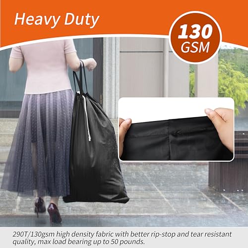 Polecasa Extra Heavy Duty X-Large Laundry Bag with Handles, Black, 28x36" - color: Black, size: 28" x 36" | 1 Pack