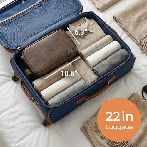 Elviros Toiletry Bag for Men PU Leather Dopp Kit (Medium, Chocolate) - color: Dark Coffee, size: Medium (Pack of 1)