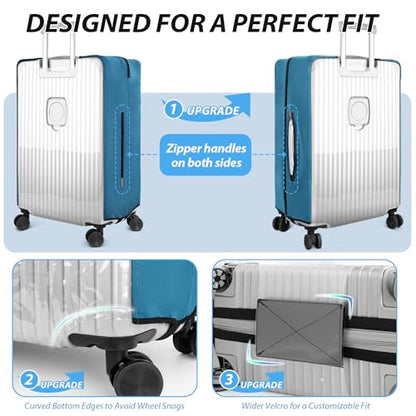Transparent PVC Suitcase Cover, No Disassembly Required Clear Luggage Protector Suitcase Cover - color: Blue, size: 20