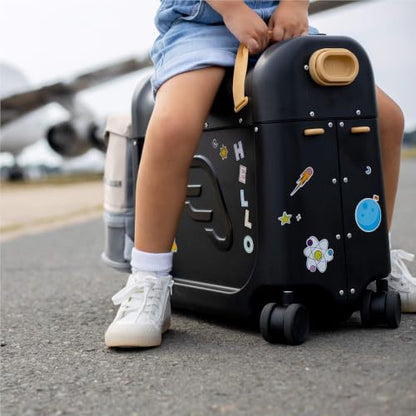 Stokke JetKids Travel Bundle, Midnight Grey - Includes BedBox Ride-On Suitcase & Backpack - Best for Kids 2-7 Years Old (Up to 77 lbs) - color: Midnight Grey