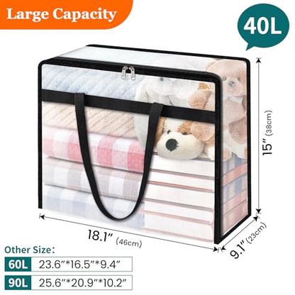 TasticTotes 6 Pack Clear Storage Bags for Comforter, Clothes & Bedding, 40L - size: 40L