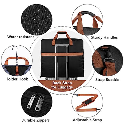 Mancro Carry On Garment Bags for Travel, Convertible Weekender Bag, Brown - color: Black Brown