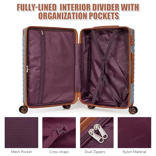 Cosbarn Luggage Sets 5 Pcs Suitcases with Wheels, 20"/24"/28",SkyBlue - color: SkyBlue, size: 5 Piece Sets (20/24/28/Db/Tb)
