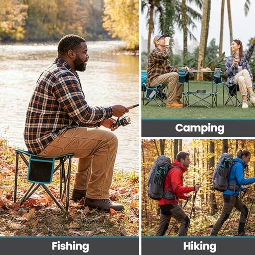 FUNDANGO Folding Tripod Stool, Lightweight Portable Fishing Chair 440Lbs - color: Black Tripod-1 Pack