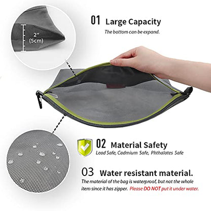 pack all Water-Resistant Zipper Pouch, Mesh Zipper Bag, 8.66"x5.91" - color: Grey, size: Small