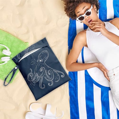 Octopus Wet Bag for Swimsuit Travel Beach Pool Baby Cloth Diapers - color: Octopus