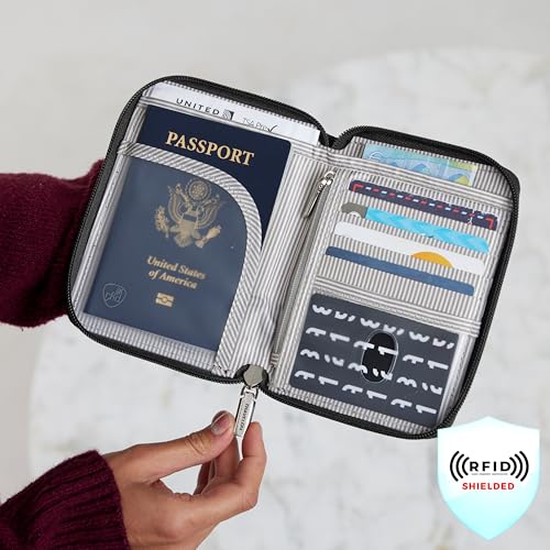 Travelon RFID Blocking Passport Zip Wallet - color: Dark Bordeaux