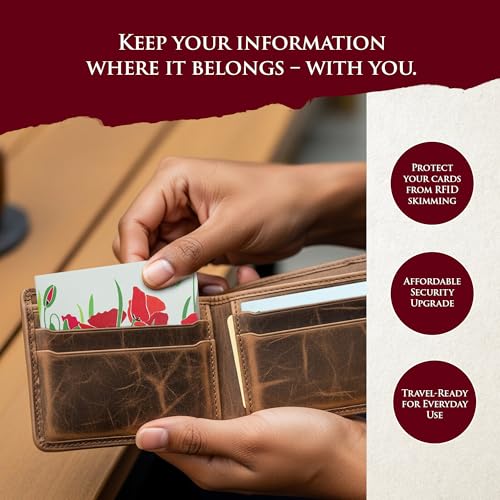 ROGUE WALLET RFID Blocking Credit Card Sleeves, Poppy, Durable(10 pack) - color: Poppy