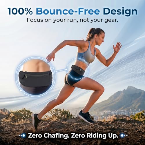 The Belt of Orion Running Belt, No-Bounce Waist Pack, 3 Pockets | Running Belt, No-Bounce Fit, 3 Zippered Pockets, Adjustable, For Running, Workouts & Hiking 9x3.5in - size: Classic 9"x3.5"