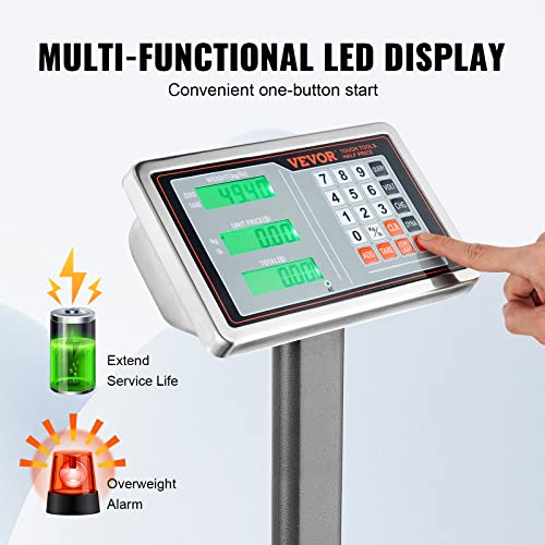 VEVOR Computing Digital Platform Scale 660 lbs Load Stainless Steel