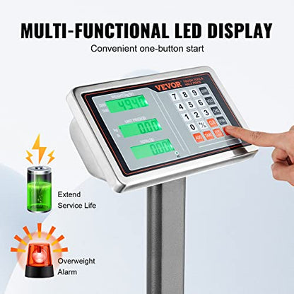 VEVOR Computing Digital Platform Scale 660 lbs Load Stainless Steel